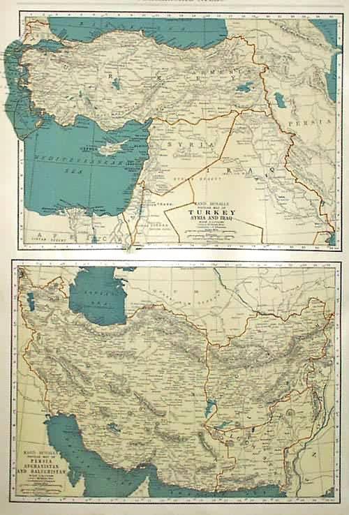 Rand McNally Popular Map of Turkey Syria Iraq Persia Afghanistan and Baluchistan by Rand McNally 