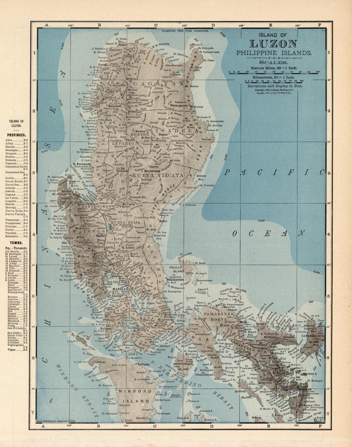 Island of Luzon Philippine Islands by RAND MCNALLY: (1905) | Art Source