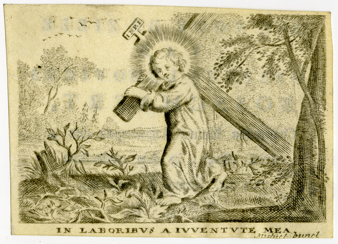 Antique Master Print-RELIGION-CHRIST-CROSS-SANTJE-Anonymous