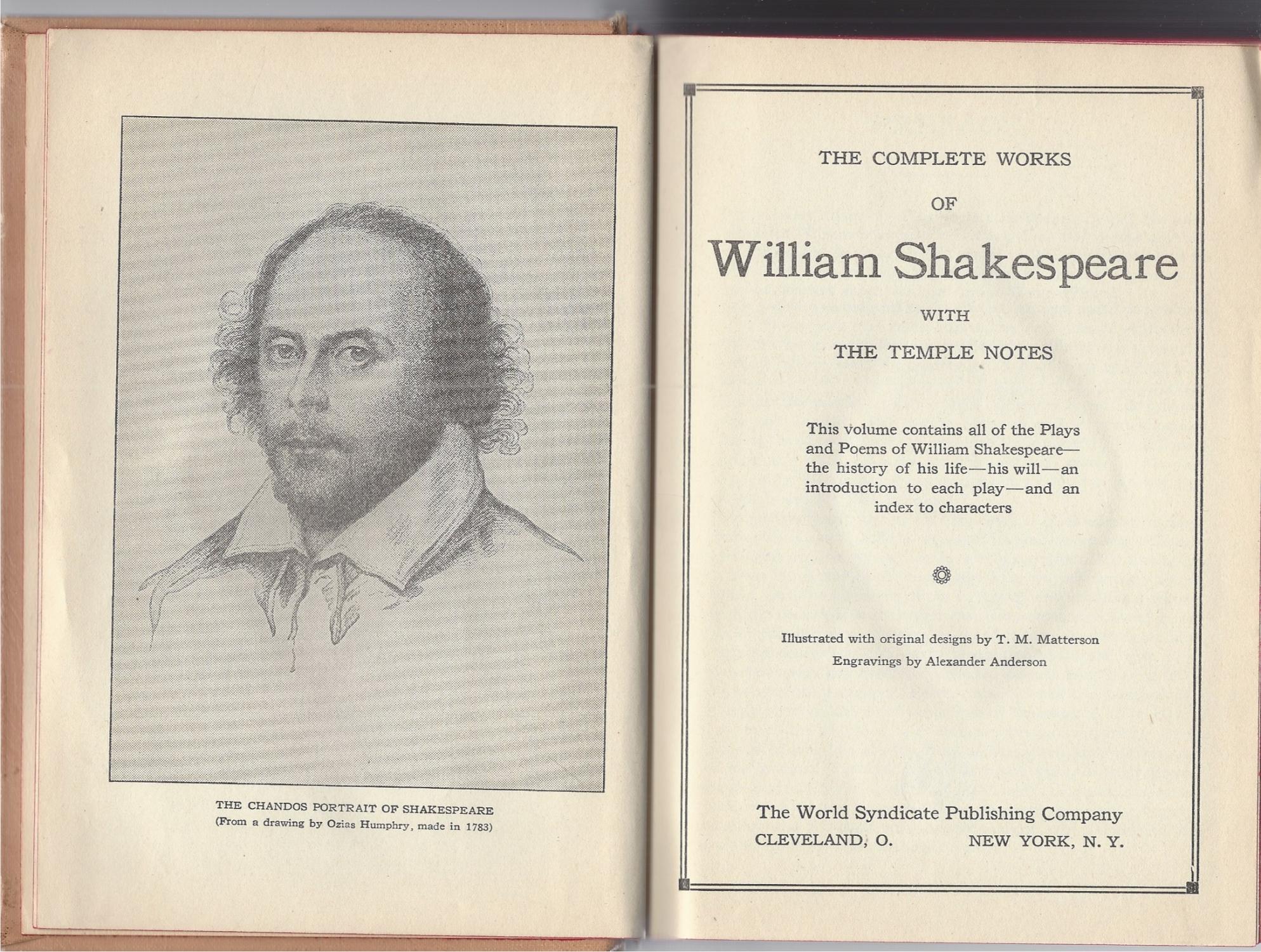 Complete works of william shakespeare with temple notes by shakespeare