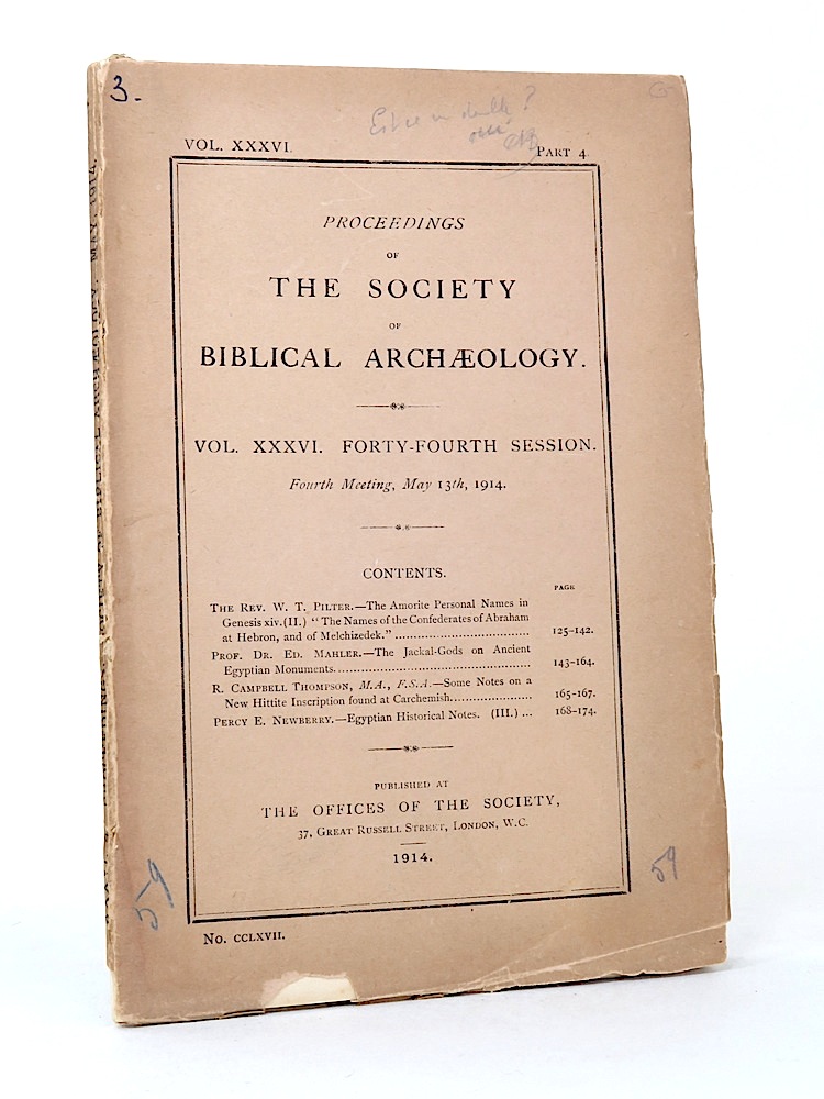 JackalGods on Ancient Egyptian Monuments. [AND] Some Notes on a New