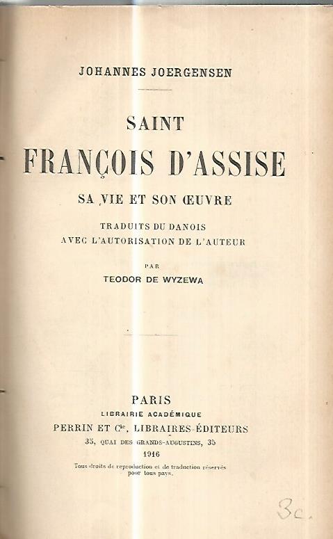 Saint Francois d'Assise - Johannes Joergensen
