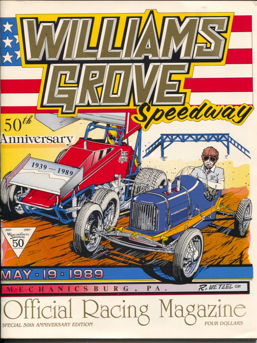 Williams Grove Speedway Auto race Program 5/19/198950th Anniversary