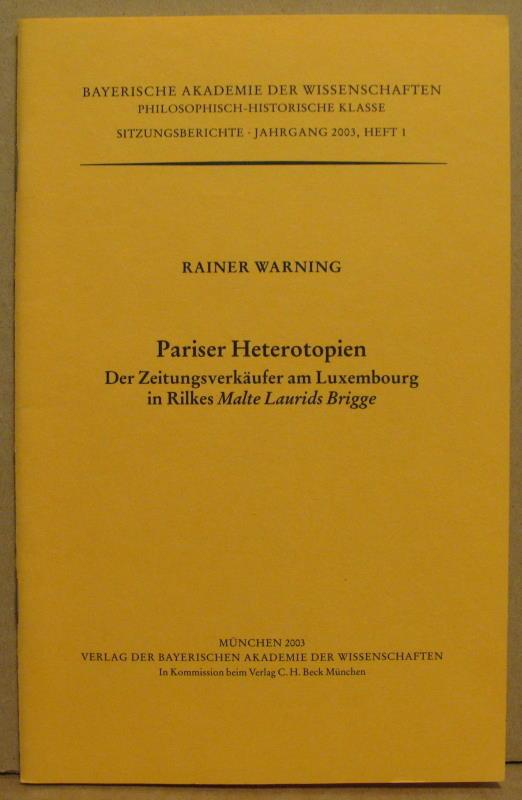 Pariser Heterotopien. Der Zeitungsverkäufer am Luxembourg in Rilkes 