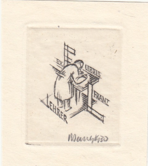 1944 Schriftexlibris EXLIBRIS,165,Franz Lehrer 