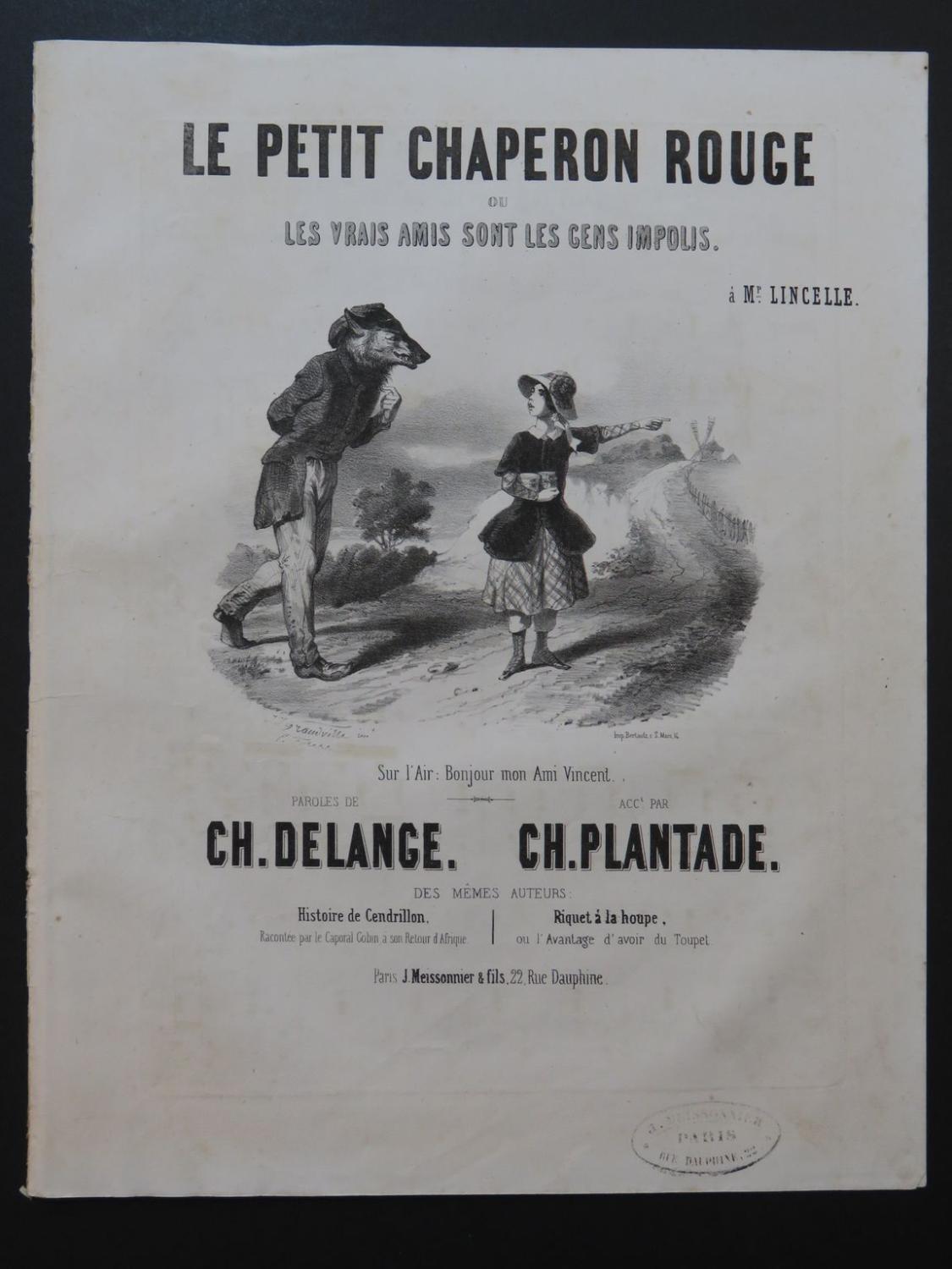 PLANTADE Charles Petit chaperon rouge Chant Piano ca1845 by PLANTADE ...