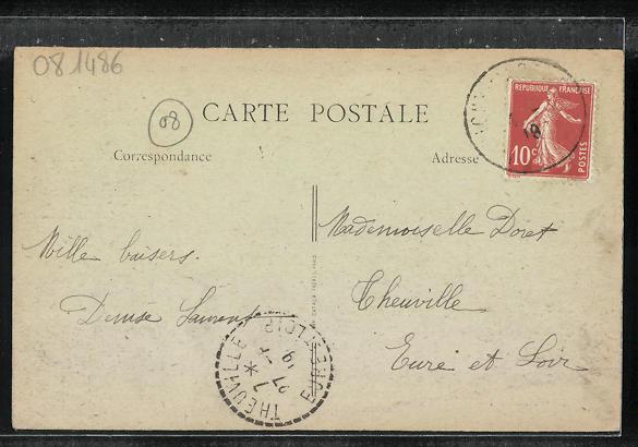 Carte postale Signy-l'Abbaye, Sortie vers Rocroi: (1919) Manuscript ...