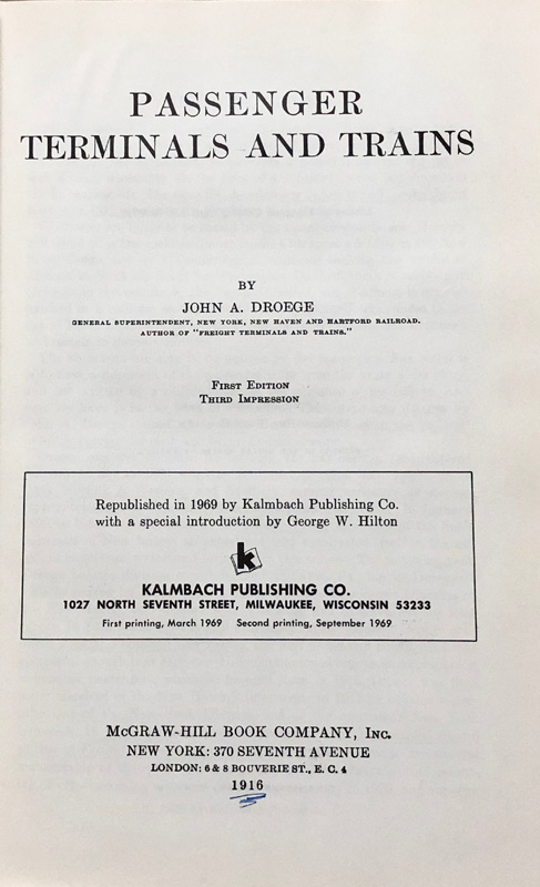 Passenger Terminals and Trains John A. Droege [ ] [Couverture rigide]