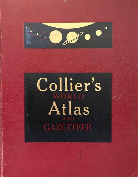 VINTAGE 1943 COLLIER'S WORLD ATLAS AND GAZETTEER HARDCOVER