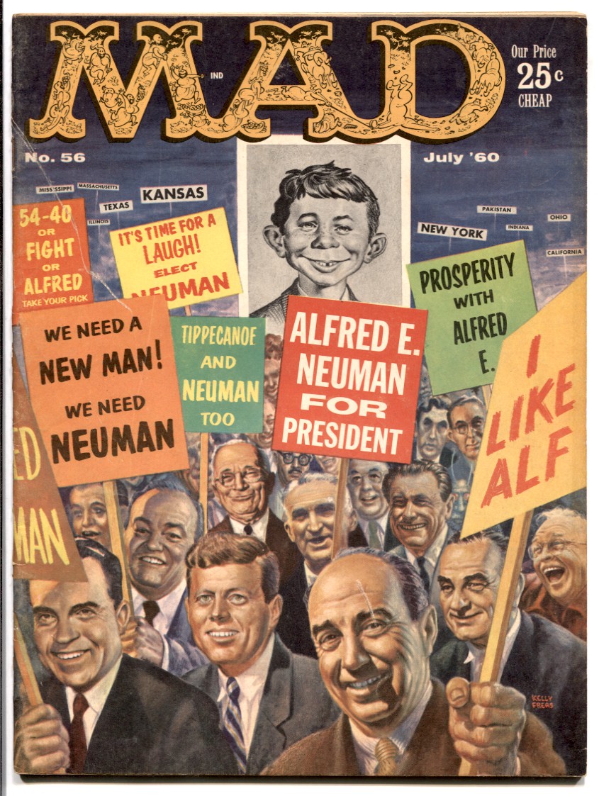 NEW Vintage 1960s Mad Magazine Alfred E Neuman 4 President Stamp Mint Condition 