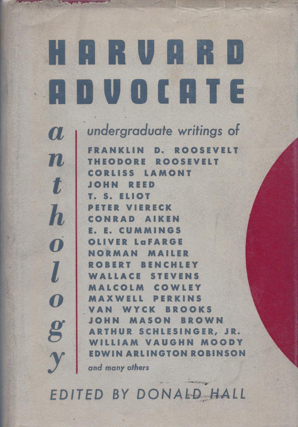 Harvard Advocate Anthology by Hall, Donald (Editor) Fine Hardcover