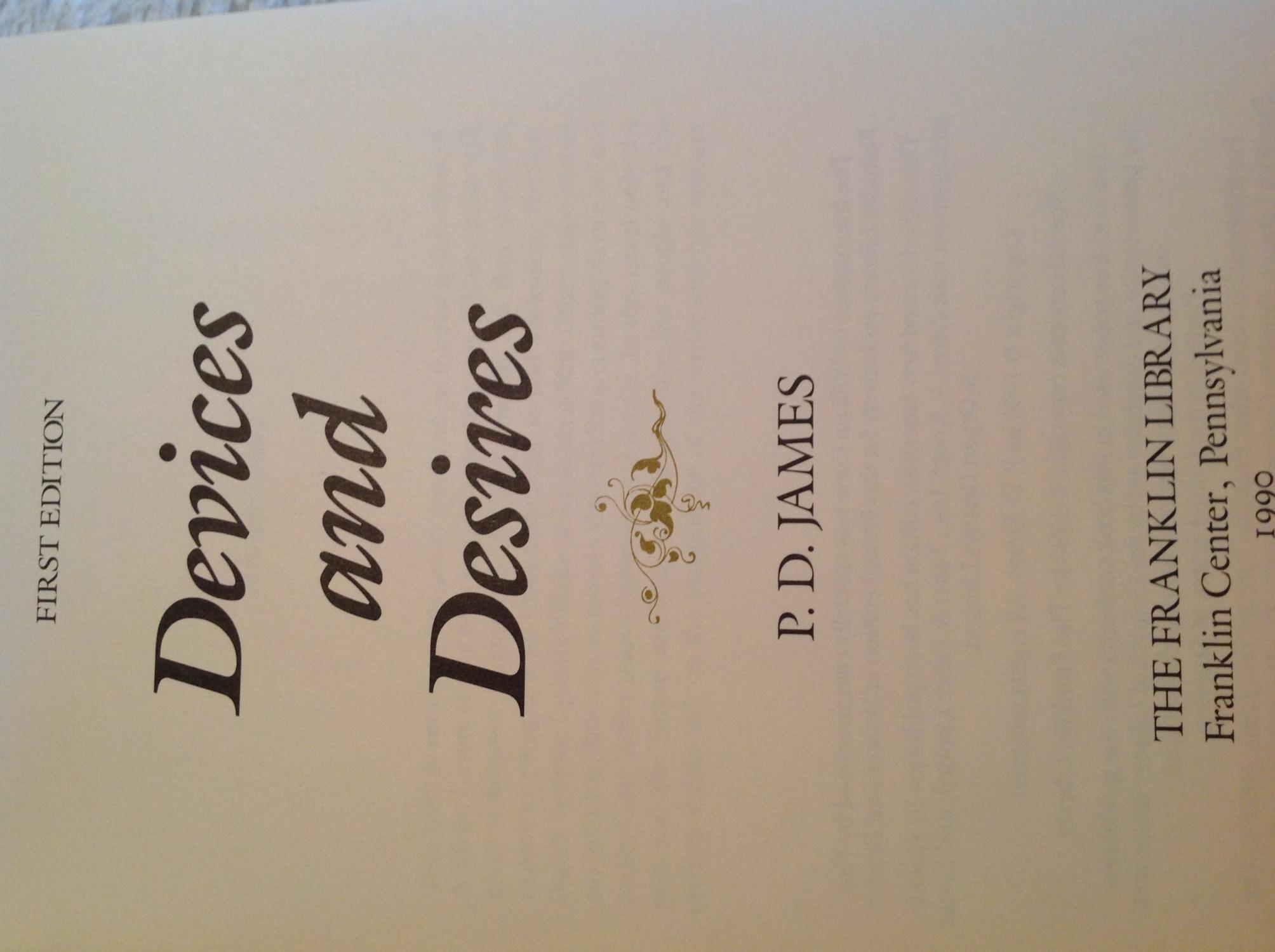 Devices and Desires by James, P.D. As New Hardcover (1990) 1st Edition