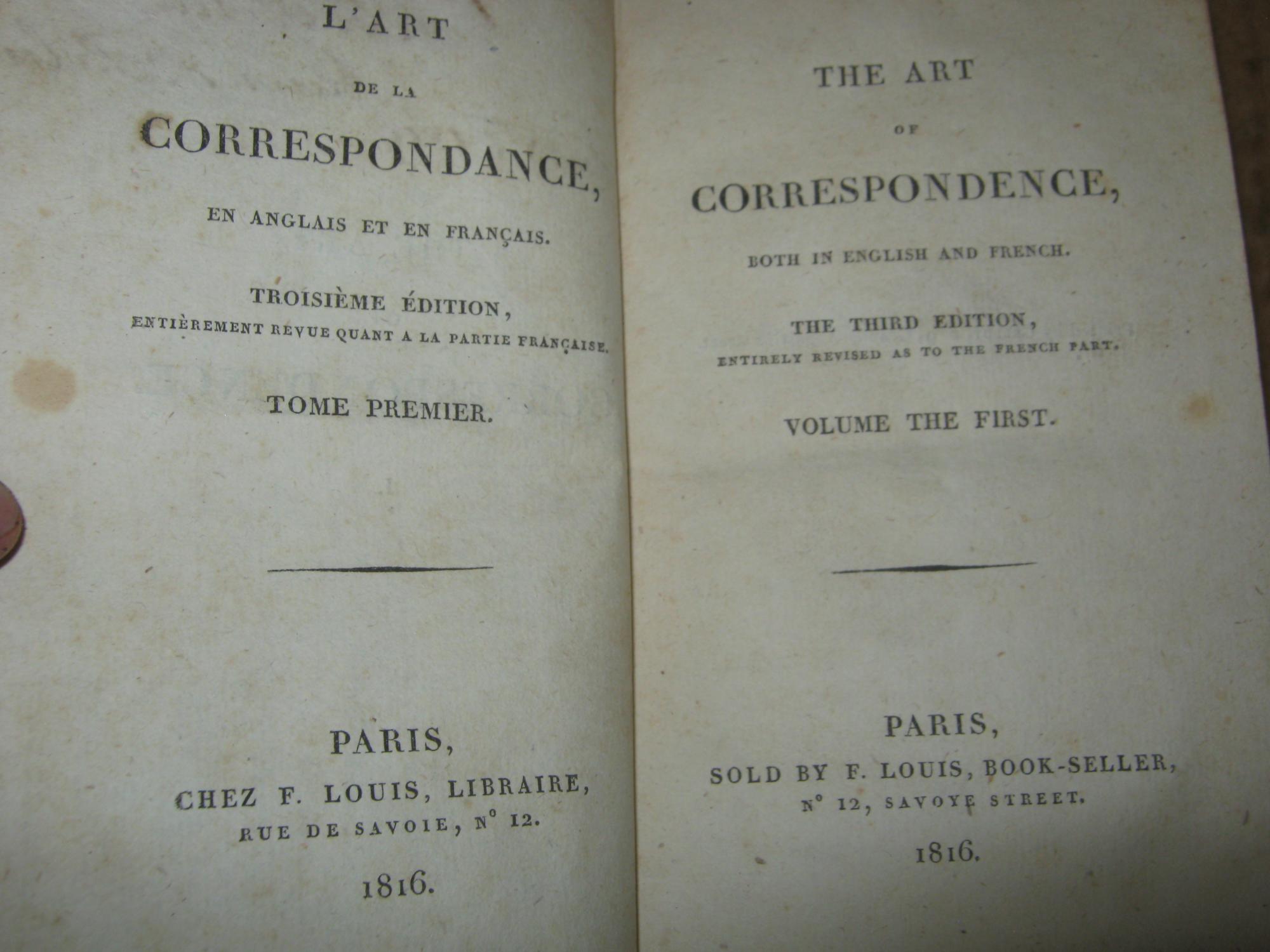 The Art Of Correspondence, Both In English And French. The Third ...