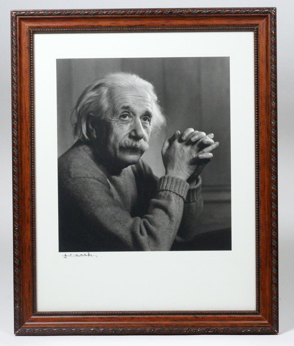 Portrait Photograph Of Albert Einstein Signed By Yousuf Karsh By