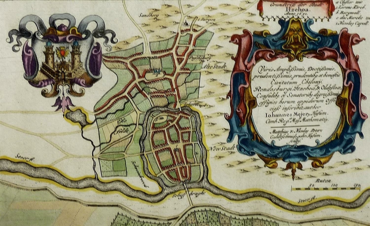 Itzehoe, Karte , Itzehoe. - Karte. - "Grundtriß der Stadt Itzehoa Anno