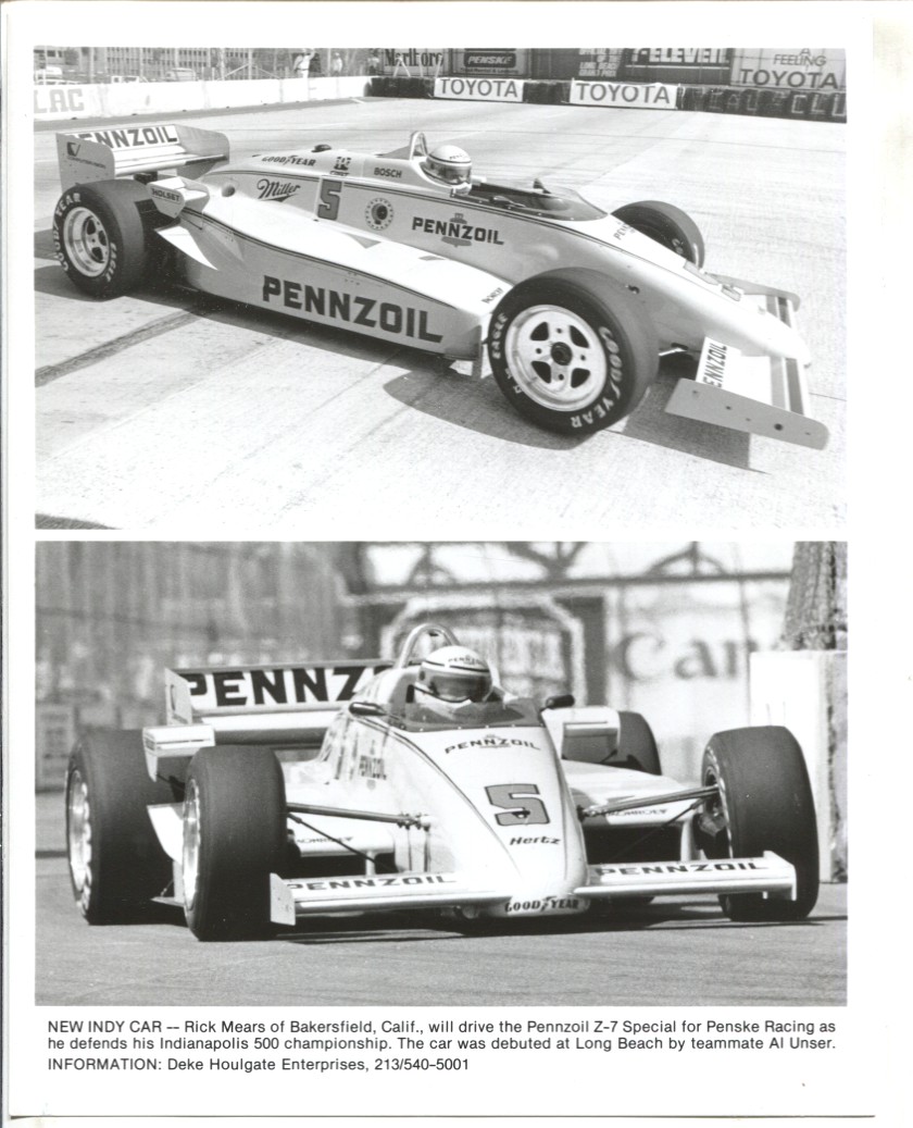 Rick Mears During The Indy 500 At Indianapolis Motor Speedway On May