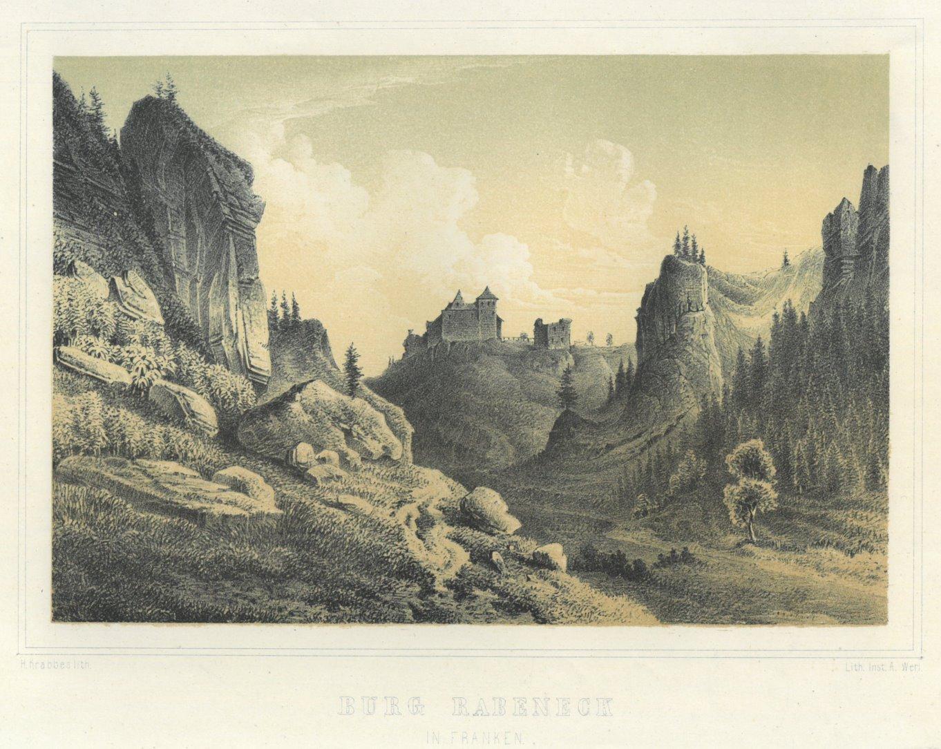Rabeneck Felsige Landschaft Mit Blick Zur Burg Art Nbsp Nbsp Print Nbsp Nbsp Poster Peter Bierl Buch Kunstantiquariat