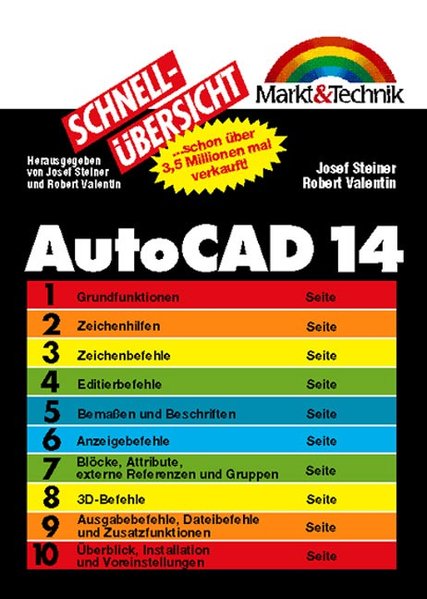 AutoCAD 14 Schnellübersicht . Das perfekte Nachschlagewerk für den täglichen Einsatz (Schnellübersichten) - Sommer und Knauer