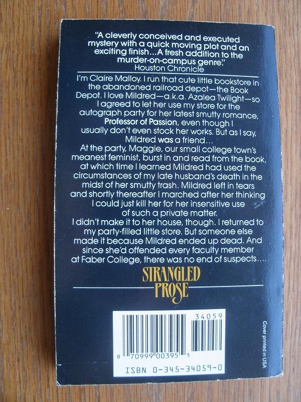 Strangled Prose by Hess, Joan: Very Good Soft cover (1987) 1st Edition ...