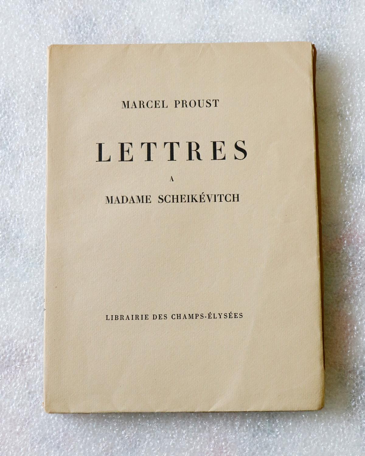 Lettres à Madame Scheikévitch by Marcel Proust: Very Good Soft cover ...