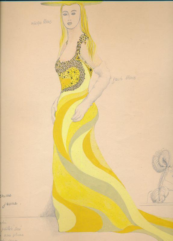 [Signé] Dessins originaux pour décor de théâtre. Lorsque cinq ans seront passés GARCIA LORCA Fédérico ] [ ]