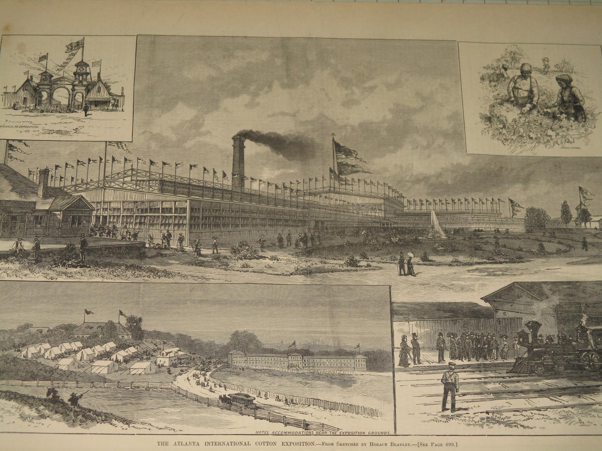 1881 HW Engraving of "The Atlanta International Cotton Exposition