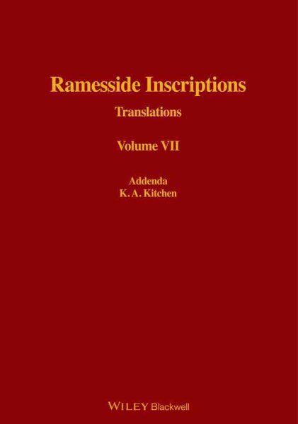 Ramesside Inscriptions : Translations: Addenda - Kitchen, K. A.