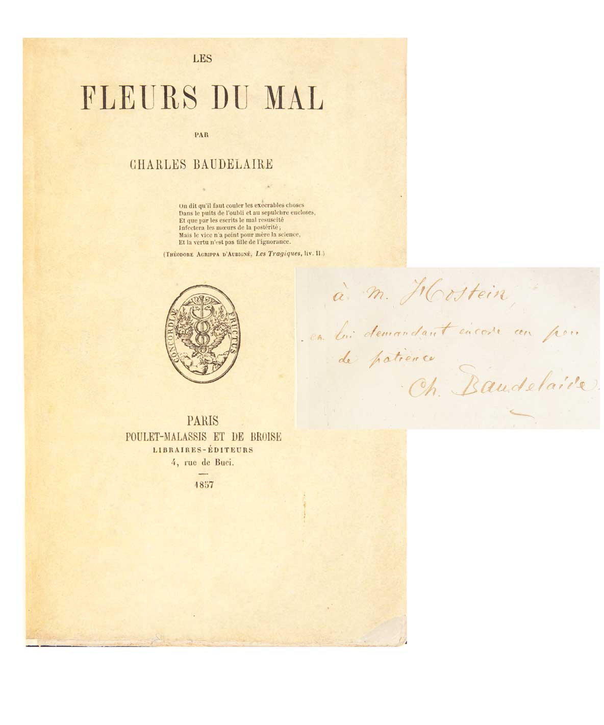 Les Fleurs du Mal (Presentation copy) by Baudelaire, Charles: (1857 ...