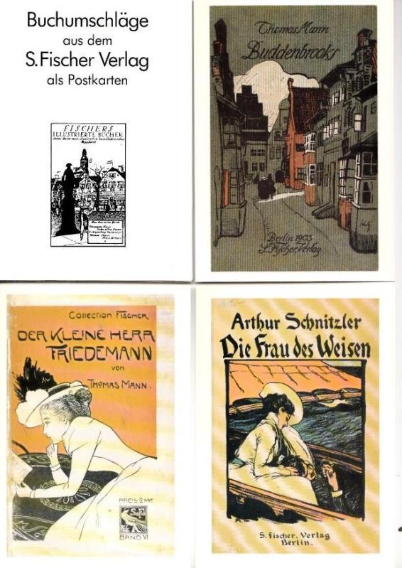 Buchumschlage Aus Dem S Fischer Verlag Als Postkarten Zu Folgenden Werken Thomas Mann Der Kleine Herr Friedemann Arthur Schnitzler Die Frau Des Weisen Thomas Mann Buddenbrooks Karl Jakob Hirsch Kaiserwetter