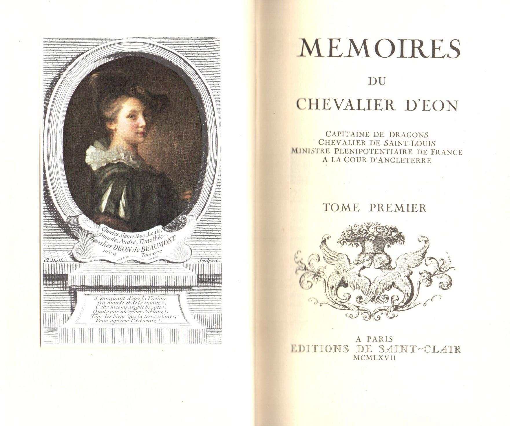 Memoires du Chevalier d'Eon-2 volumes- by Preface de Frederic ...