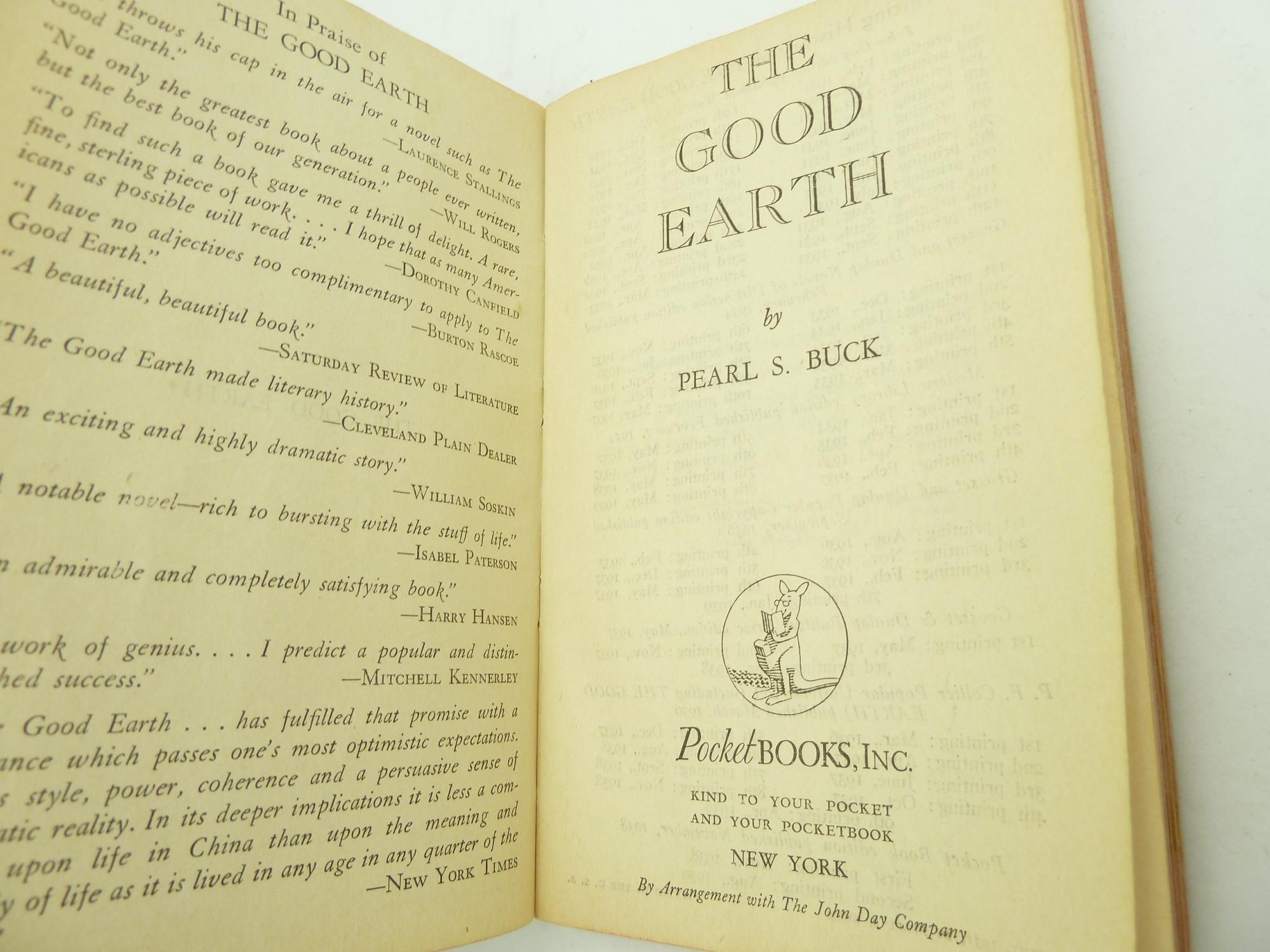The Good Earth by Pearl S. Buck: Very Good Soft cover (1939) 1st