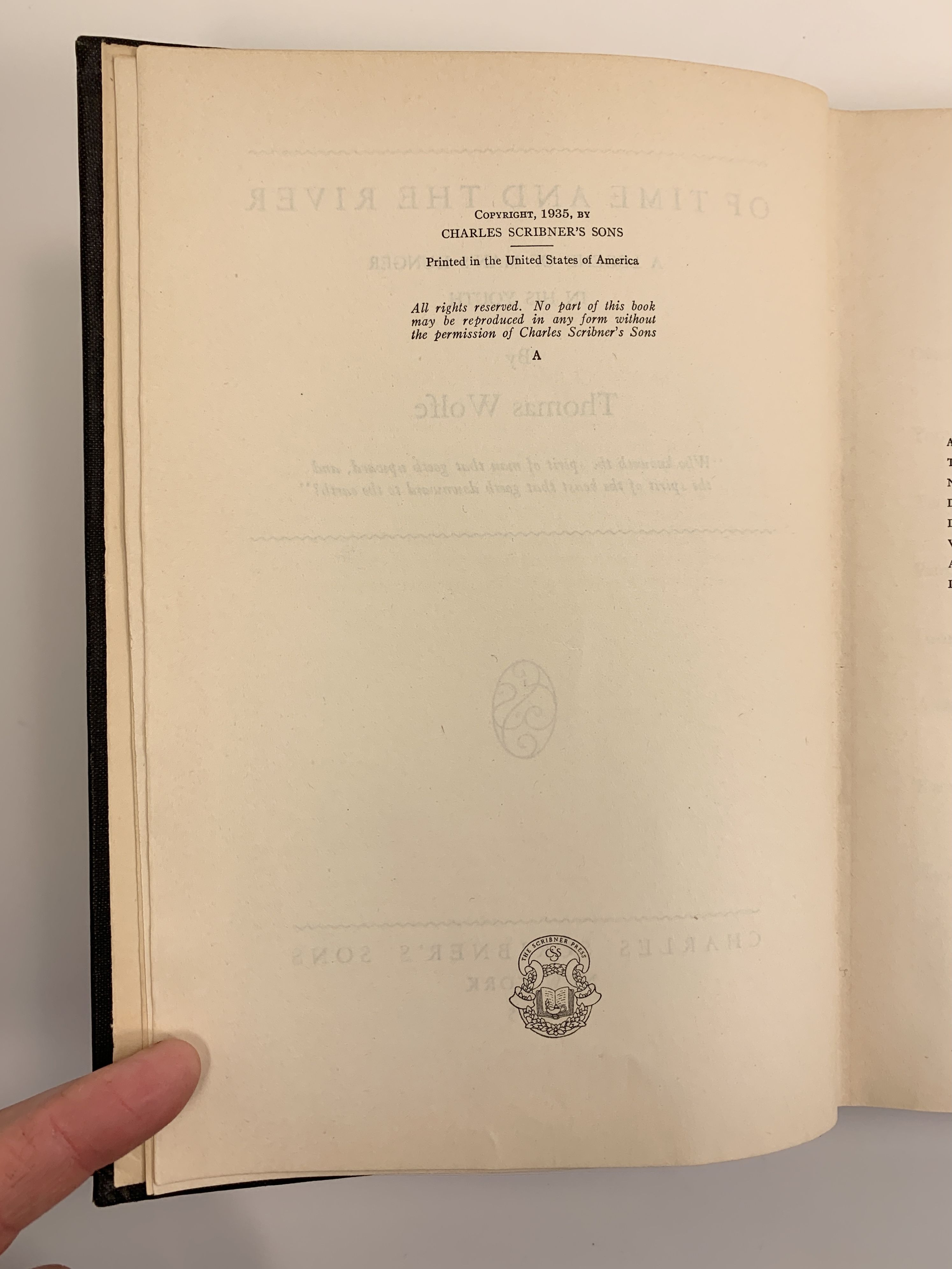 Of Time and the River by Wolfe, Thomas: Very good Hardcover (1935 ...