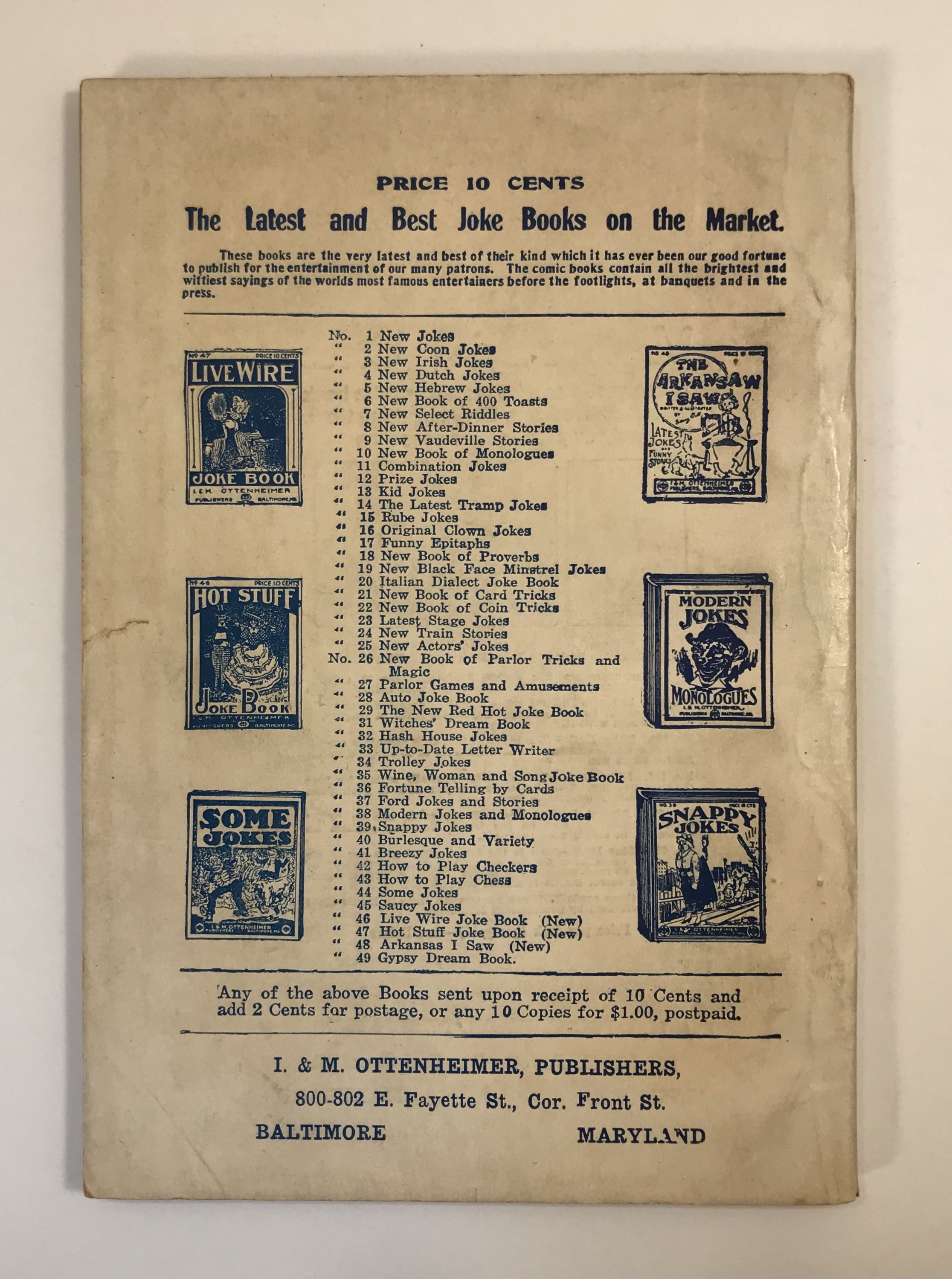 Book of Tricks and Magic Containing a Choice Selection of Tricks and Games  for Parlor Entertainment by Svengarro, Prof.: Very good Original wraps  (1912) First Edition. | Old New York Book Shop, ABAA