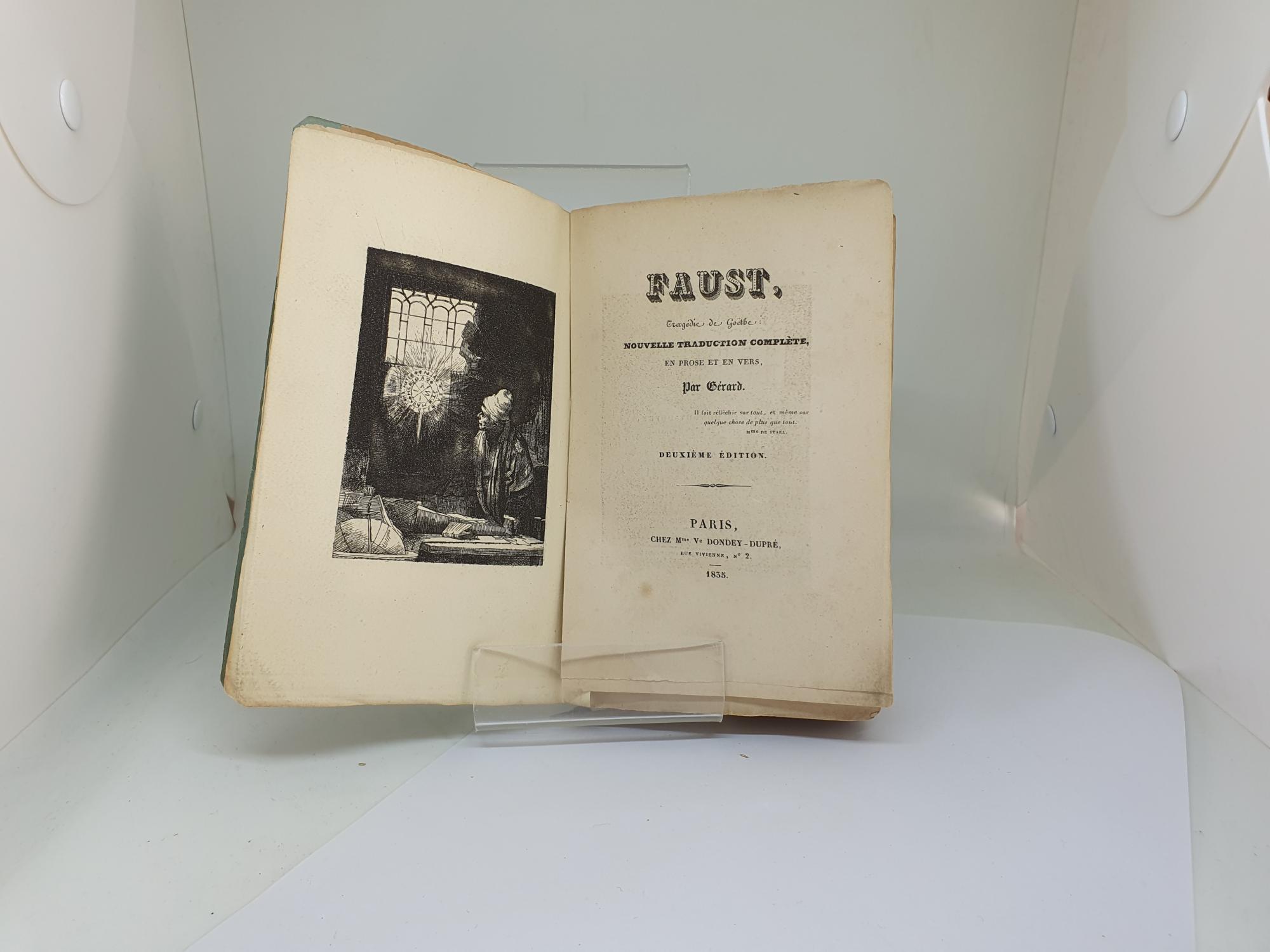 Faust Par Goethe Nerval Gérard Bon Couverture Souple 1835 2ème Édition Kassarian Livres 