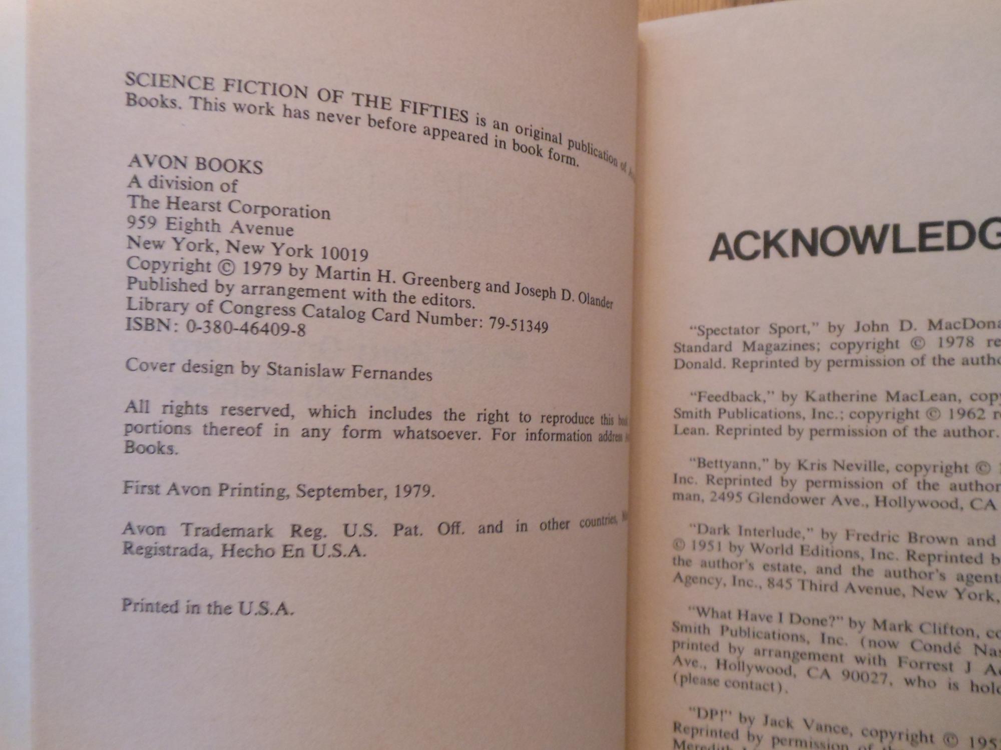 Science Fiction of the 50's by Frederik Pohl (preface); Martin