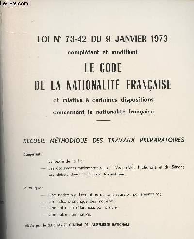 Loi n°73-42 du 9 janvier 1973 complétant et modifiant Le code de la ...