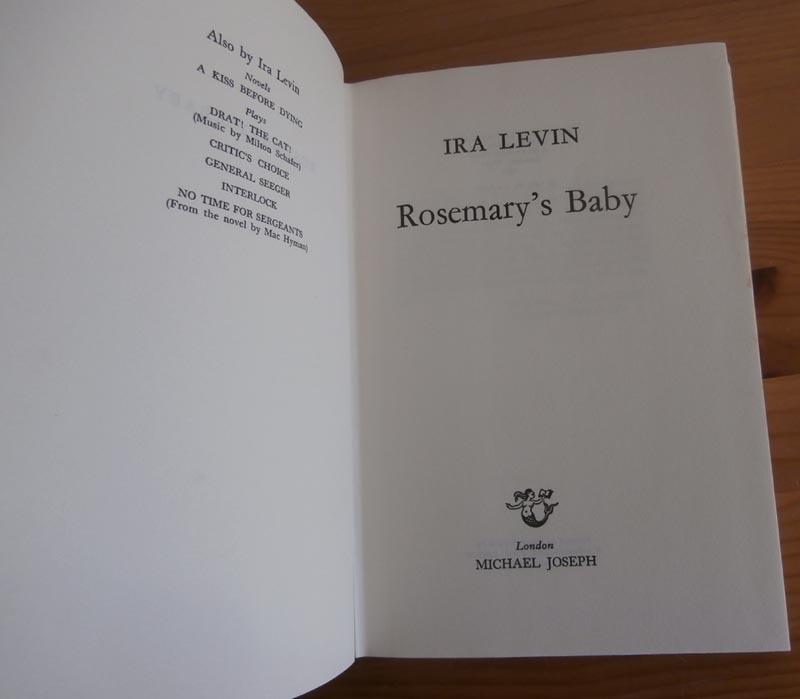 Rosemary's Baby by Levin, Ira Very Good + Hardcover (1967) 1st Edition
