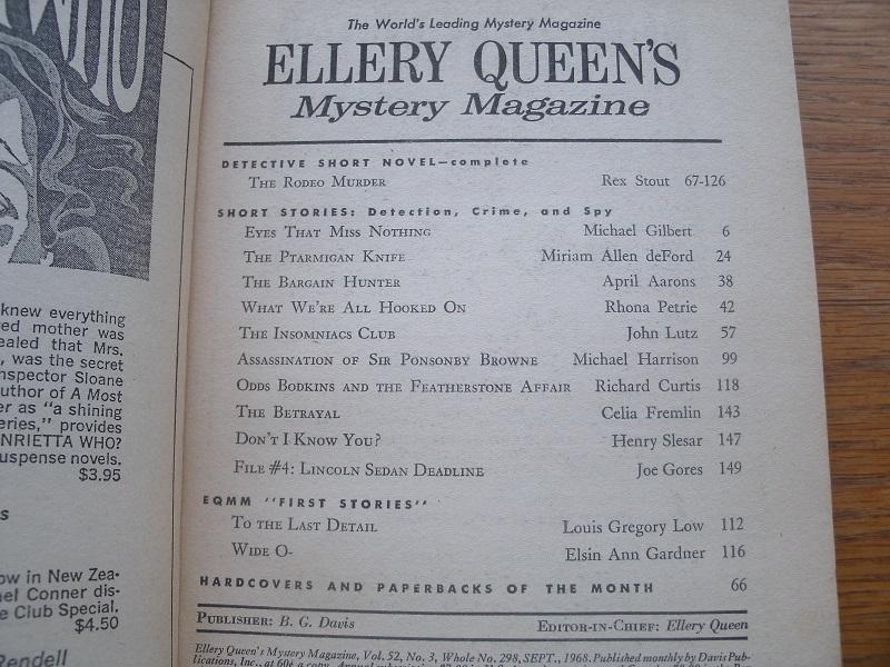 Ellery Queen's Mystery Magazine September 1968 by Queen, Ellery (ed ...