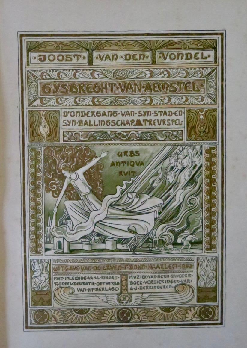 Gysbrecht van Aemstel, d'ondergang van zijn Stad en zyn Ballingschap. Treurspel. Met Inleiding van L. Simons. Tooneel-decoratie ontwerpen van H.P. Be