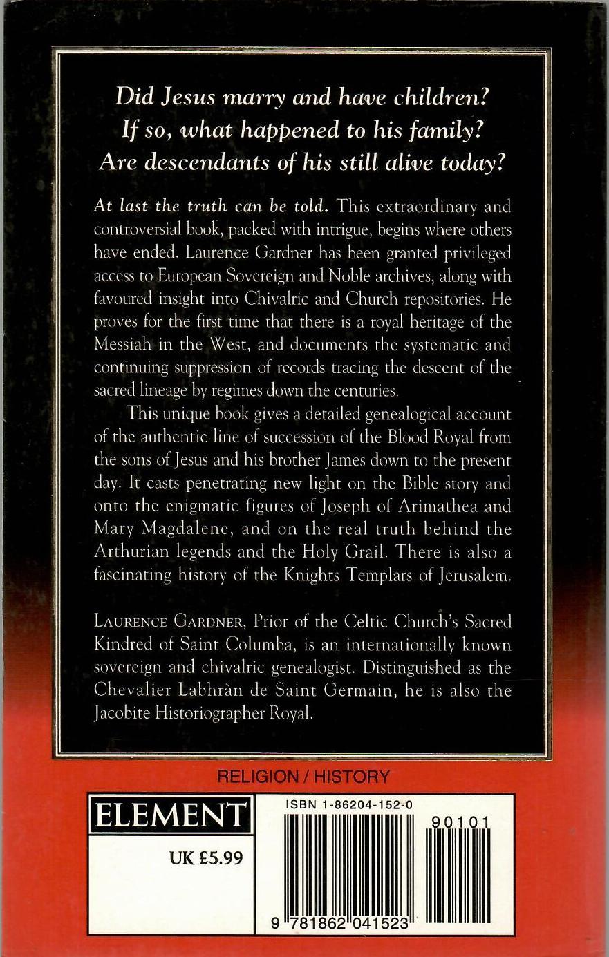 Abebooks Bloodline of the Holy Grail: The Hidden Lineage of Jesus Revealed