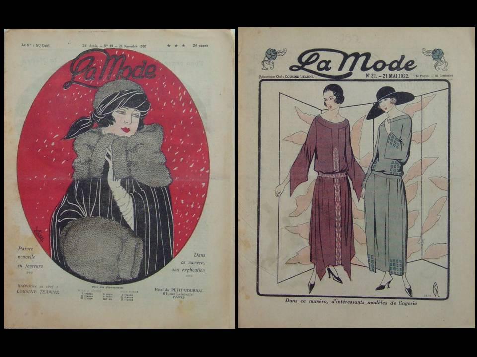 2 REVUES "LA MODE" - 1920-1922 - MODE FEMME, ART DECO: (1922) Edition  originale Magazine&nbsp;/&nbsp;Périodique | Librairie Histoires d'arts