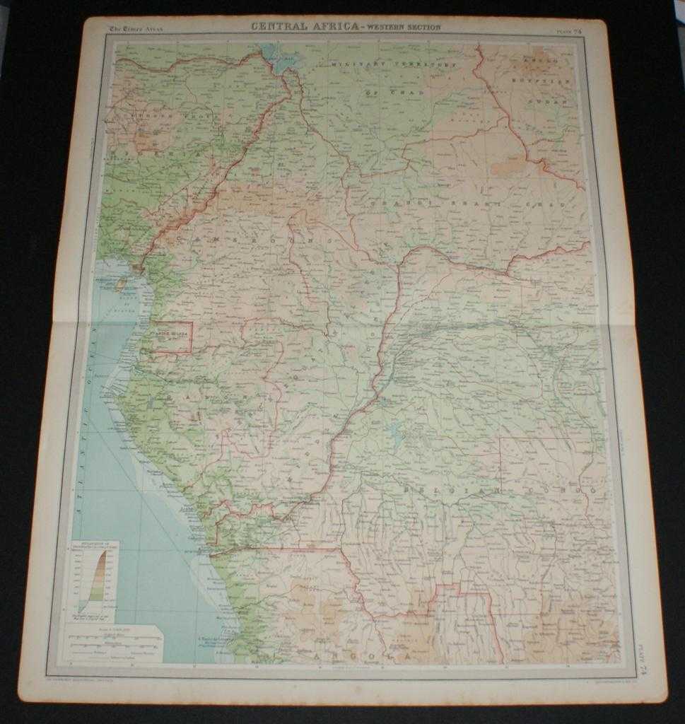 Map of Central Africa - Western Section from the 1920 Times Survey ...