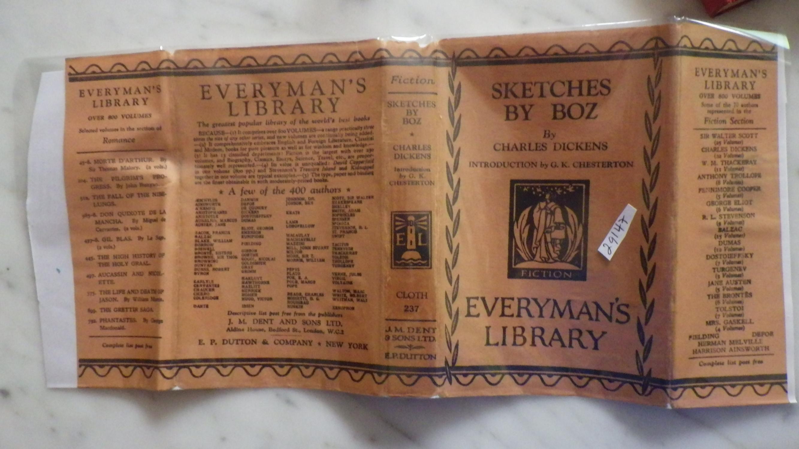 Sketches by Boz by Charles Dickens - Everyman's Library #237 in BROWN ...