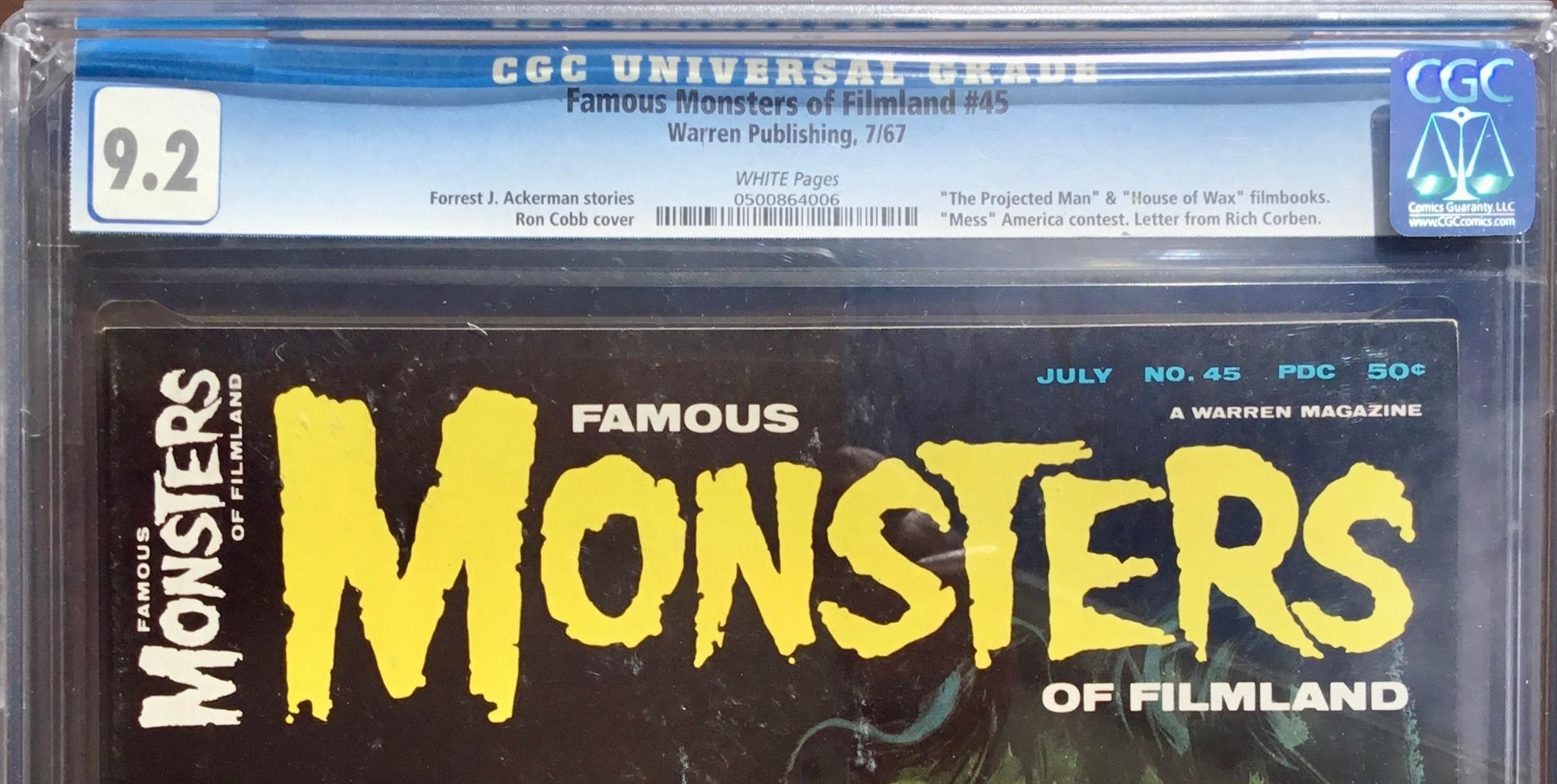 FAMOUS MONSTERS of FILMLAND No. 45 (July 1967) CGC Graded 9.2 (NM-) by ...