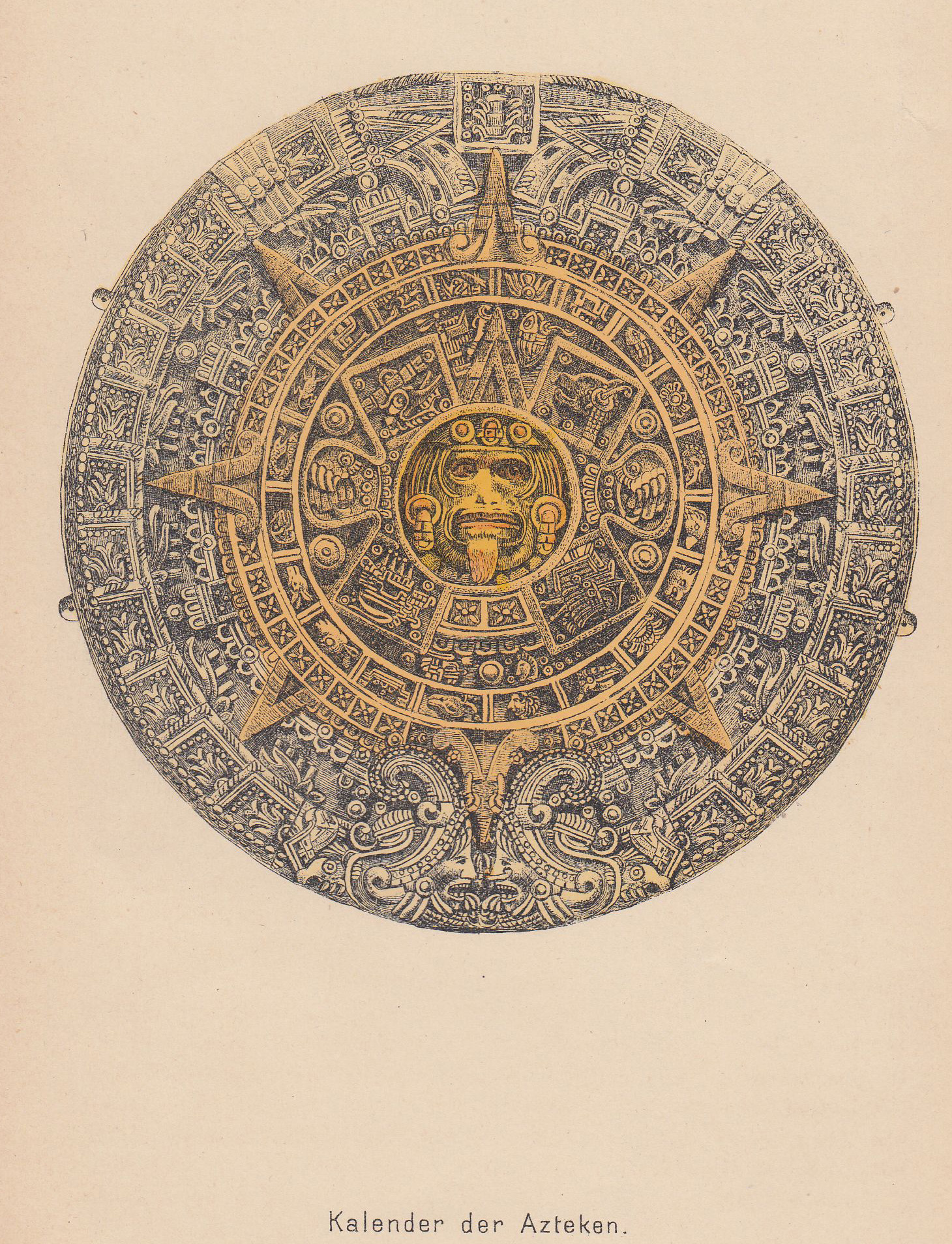 Azteken, "Kalender der Azteken.". by Mexiko ( Mexico ): Ethnology:: Art / Print / Poster 