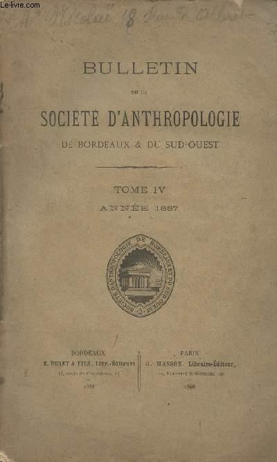 Bulletin de la société d'anthropologie de Bordeaux et du Sud-Ouest ...