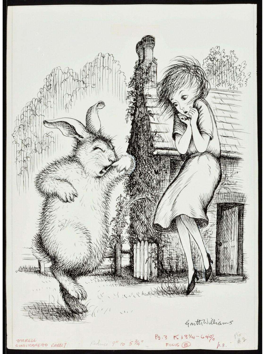 GARTH WILLIAMS~STUNNING FINAL PUBLISHED PEN AND INK~ GINGERBREAD