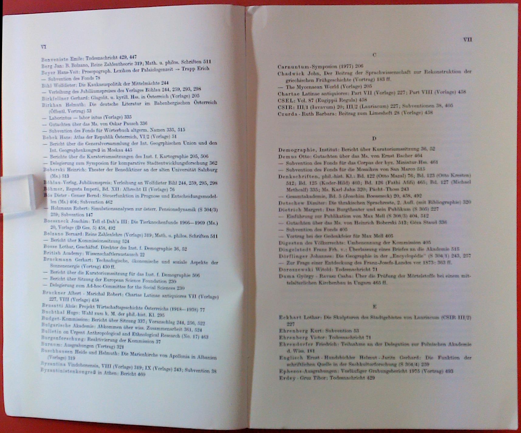 ANZEIGER 113. Jahrgang 1976. Nr. 1 - 25. ÖSTERREICHISCHE AKADEMIE DER WISSENSCHAFTEN PHILOSOPHISCH-HISTORISCHE KLASSE. - Ohne Autorenangabe