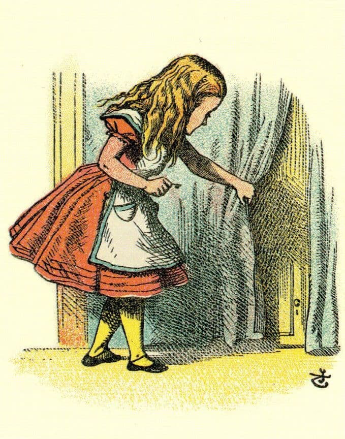 Alice In Wonderland Finds Door Rabbit Little Folks Book Edition ...