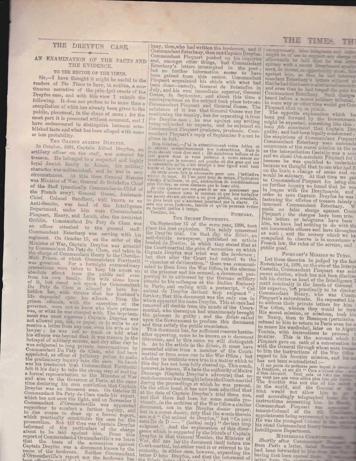 Newspaper:] The Times. London, Thursday, October 13, 1898